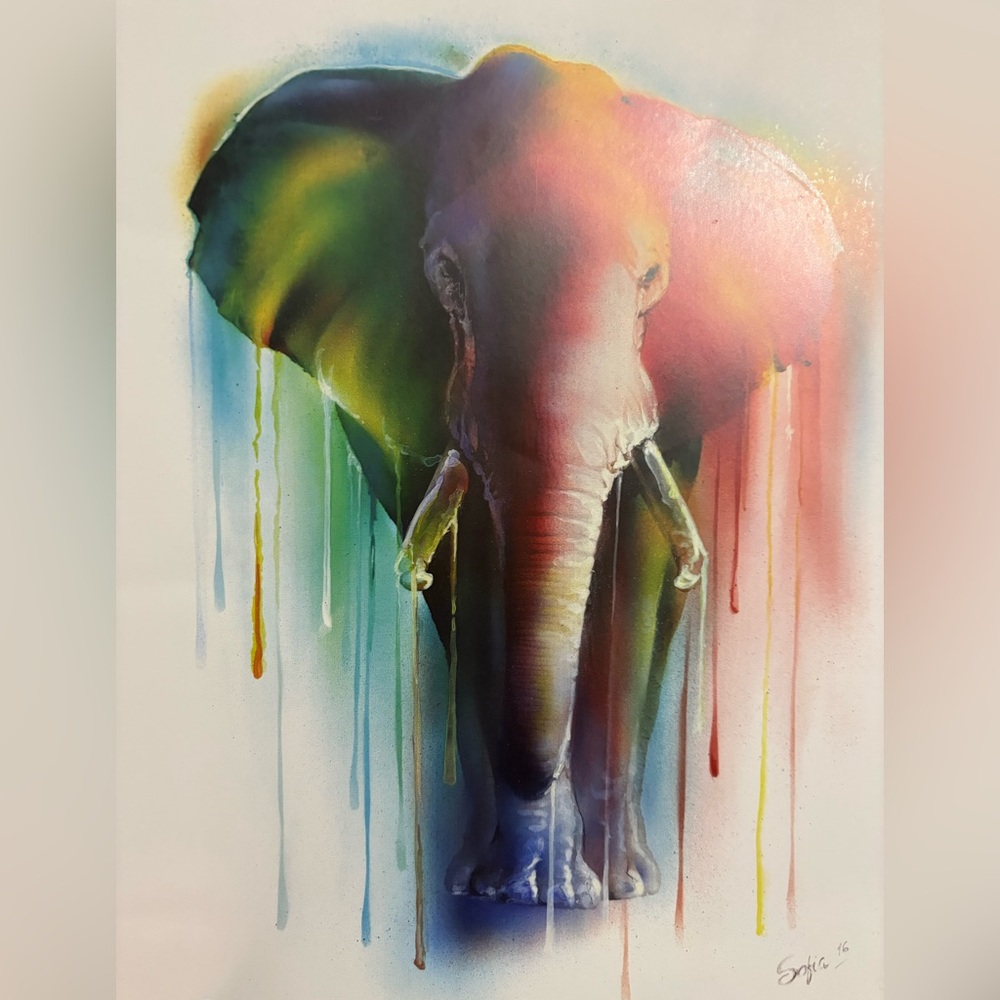 Colorful Elephant Poster